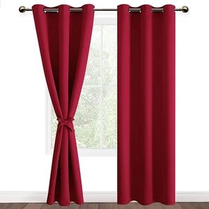 2 Blackout Curtains Tieback Thermal Insulated Privacy Protection Grommet Curtain